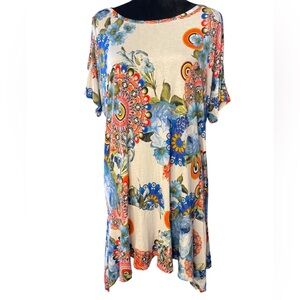 Crépas Floral Cold Shoulder Blouse